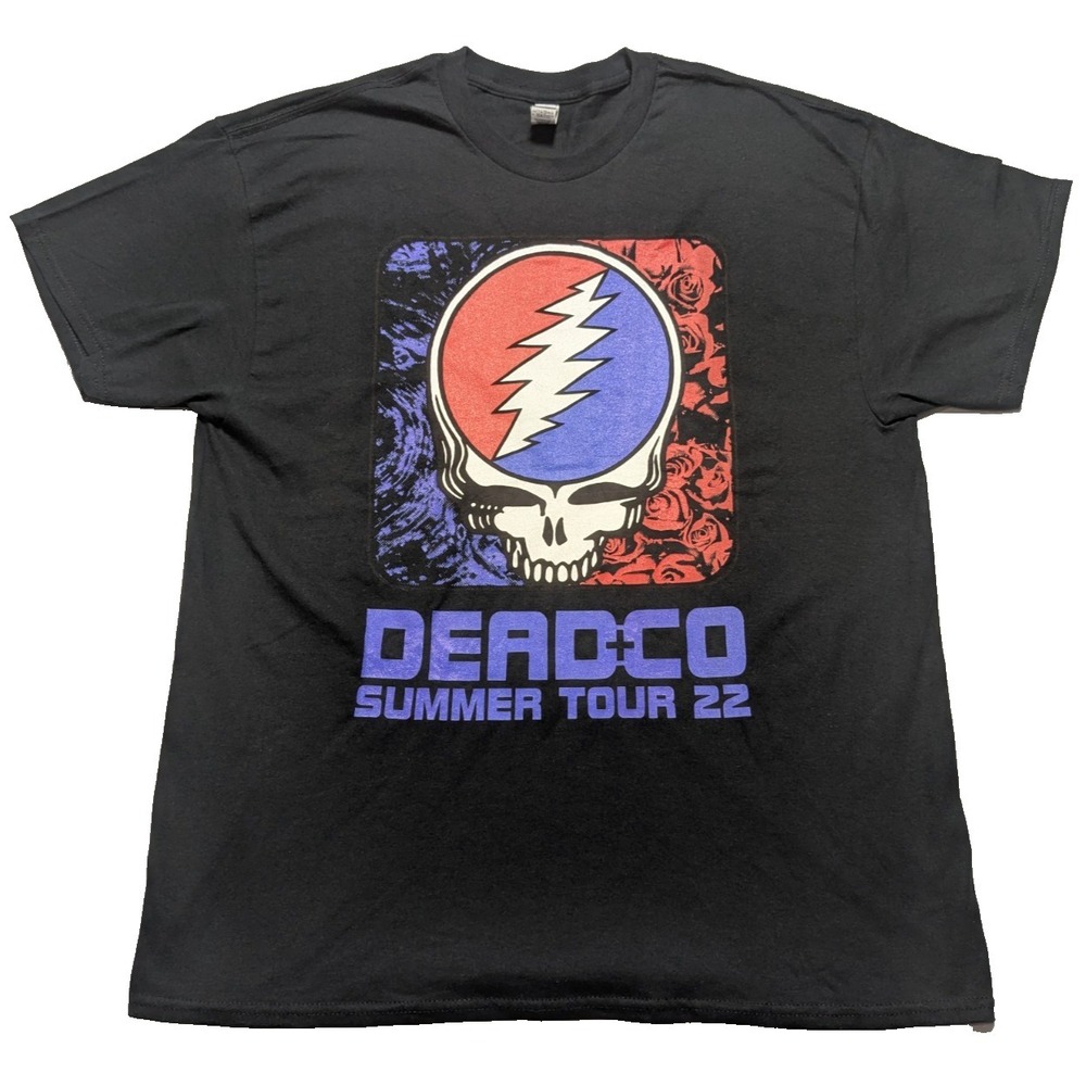 DEAD & CO SUMMER TOUR 22 - Men XL Black Stealie Skull Concert T-Shirt EUC